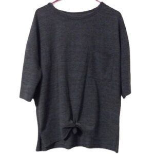 C + J COLLECTIONS Gray Comfortable FRONT TIE Shirt Size LARGE